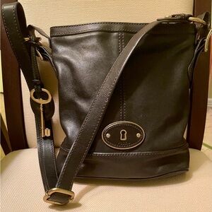 Fossil Crossbody Leather Black Handbag